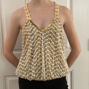 Free People boho ikat+lace halter blouse, Size XS